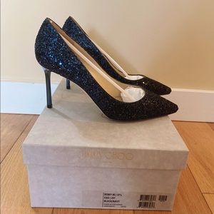 Jimmy Choo Romy 100 Black/Navy Glitter